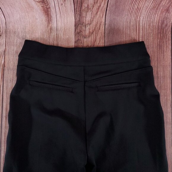 Spanx Womens Medium Petite The Perfect Pant Black Knit Ponte Hi Rise Flare - Picture 5 of 9